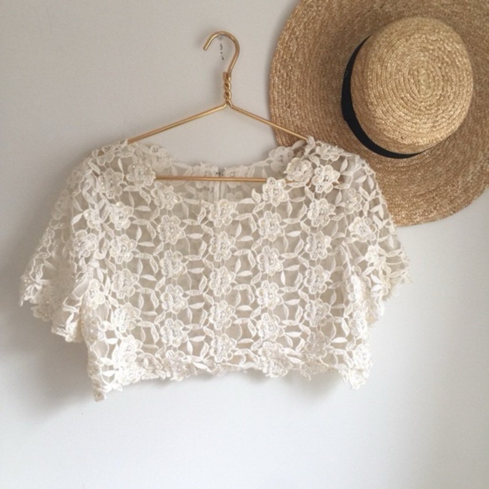 True Vintage White lace Bolero blouse
